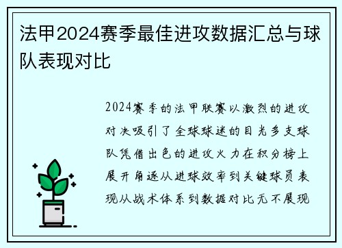 法甲2024赛季最佳进攻数据汇总与球队表现对比